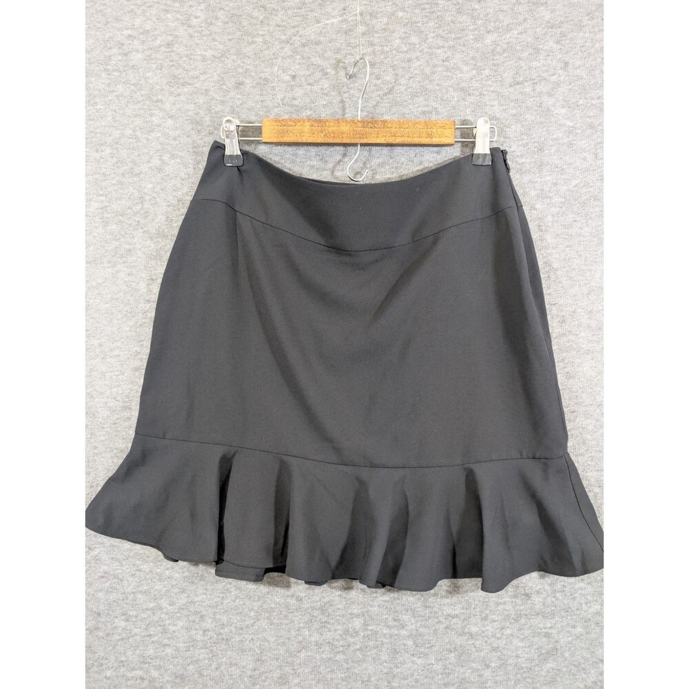 Cyntha Skirt Lined Black Pleated with Zipper Detail Womans Size 8 Flaw